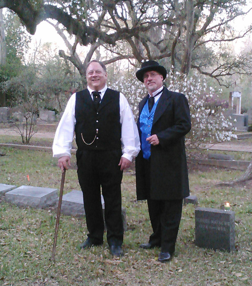SH.org founder, G. S. Smith and historian George Cantley dress the part in historic St. Francisville